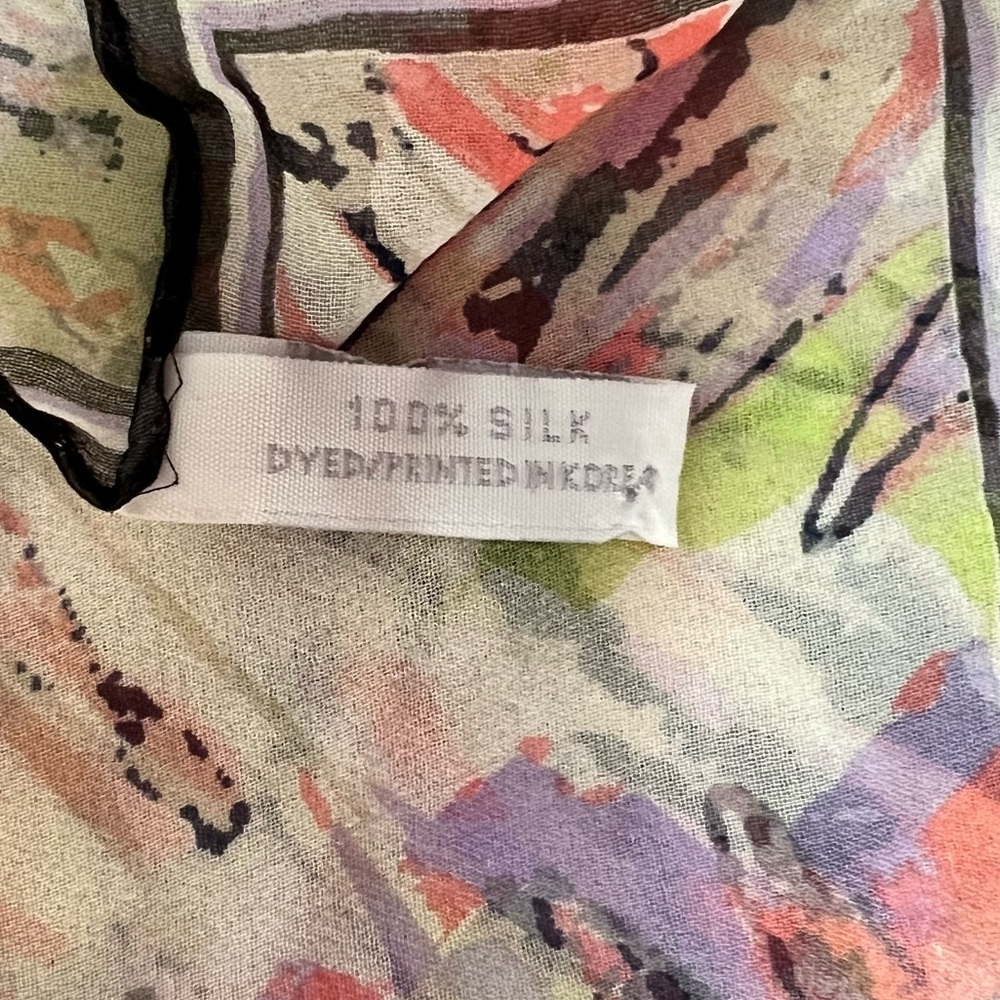 Pendleton 100% Silk Colorful Sheer Scarf - Picture 6 of 7
